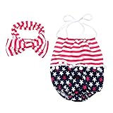 Domybestベビー服 女の子　ロンパース+ヘアバンド　2点セット　夏ボディスーツ　ボーダー　星　赤ちゃんオーバーオール　袖無し　新生児　祝い