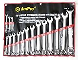 AMPRO T40096 16 Piece Combination Wrench Set 1/4-Inch to 1 1/4-Inch SAE [並行輸入品]