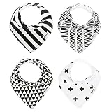 Baby Bandana DROOL BIBS for Boy or Girl, Absorbent ORGANIC Cotton, Cute and Modern Baby Gift Set GEO
