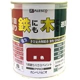 カンペハピオ 1回塗りハウスペイント 茶色 1L