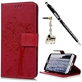 BADALink LG g5財布ケースLG h868財布型ケースフリップフォリオスタンドケースエンボス加工ツリーPUレザーケースwith Slim - fit保護耐衝撃Tpu内側バンパーカードスロット