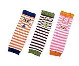 ベビーコットンソックスベビーレギンス快適な脚ガード、3セット（ストライプ2）