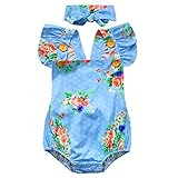 PER ベビー服　ロンパース カバーオール　ロンパース＆ ヘッドバンド　ベビー　女の子　ガールズ　花柄　可愛い　撮影用 (100cm)