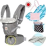 エルゴベビー抱っこ紐（ベルト付）/出産祝サマーセット （ADAPTフォレストフレンズ）【正規品2年間保証-SG認定付】よだれパッド＋エルゴ用ひんやりクールパッド＋収納ポーチ