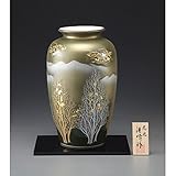 九谷焼 金箔彩木立鶴連山 10号花瓶