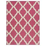 Ottomanson Glamour Collection Hot Contemporary Moroccan Trellis Design Kids Rug Kitchen and Bathroom