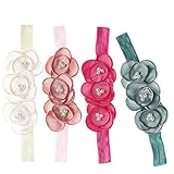 ベビー用ヘアバンド　お花柄 新生児 赤ちゃん 出産祝い 内祝い お宮参り 誕生日 100日記念 こどもの日 記念撮影 初節句に (03)