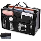 liuzhuo_JP バッグインバッグ インナーバッグ 収納 化粧品 マルチバッグ 化粧品収納ポーチ トラベルポーチ 多機能 軽量 丈夫 キャンプ 旅行 引越し 4カラー選ぶ (ブラック)