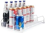 自動ドリンクプロペラ 冷蔵庫収納ラックキッ缶ストッカー 缶収納ラック 自動販売機のプッシャー 350ml・500ml缶に対応 幅調整可能 12-15本ビアーズ炭酸飲料収納取り外し可能