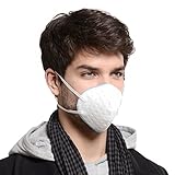 再利用可能な抗菌ダスト通気性洗える抗ホルムアルデヒド、アンチ粒子状物質マスク、調整可能弾性ベルト、静電綿素材、大人用 (ブルー)