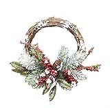 エルアーツ クリスマス オーナメント スノークリスマスリース 26×26cm E8834-00