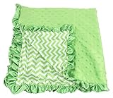 Boy or Girls Unisex Lime Green Chevron Print Minky Baby Blanket by Hairbowsunlimited.com