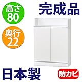 日本製 完成品 ロータイプ 薄型 カウンター下収納 奥行22 高さ80cm (60幅　扉タイプ)