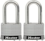 Master Lock Padlock Laminated Stainless Steel Lock 1-3/4 in. Wide 1SSTLF (Pack of 2-Keyed Alike) [並行