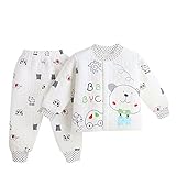 【SEBLES】ベビー服 新生児 乳児 あったか パジャマ コットン 上下 3色 3サイズ(62-70cm,ブルー)