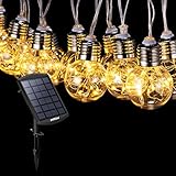 Mpow ストリングライト バブル型 ソーラー充電式 15電球 105led 6.7m 電球色...
