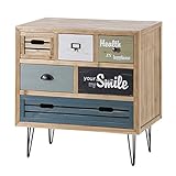 ビンテージ風ワイドチェスト/収納チェスト 【3段 幅76.5cm】 6杯 スチール×木製 CHP-373