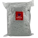 ☆銀ラメ☆ SWAN マクラメ 編み 糸 紐 コード バンコク スワン糸 ハンドメイド MADE IN THAILAND シルバー グリッター (31.(Silver) White ホワイト)