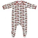 Powell Craft Vintage Racing Car Cotton Babygrow. Cream,red (6-12 months) by Powell Craft