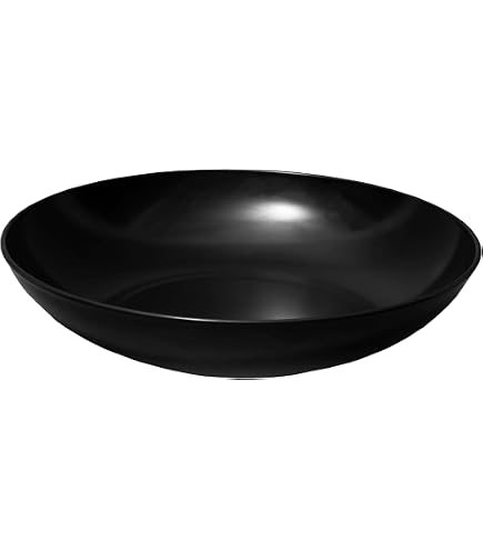 Amazon.co.jp: MIN(マイン ) メラミンウェア 黒 丸深皿 大 M11-129