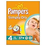 Pampers Simply Dry Size 4 Maxi 7-18kg (37) - Pack of 2 by Pampers