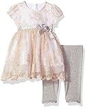 Nannette Baby-Girls Newborn 2 Piece Bow Dress Set Off White 6-9 Months [並行輸入品]