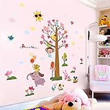 ZooArts 漫画 子供の部屋 アニマルパラダイス 象 猿 ラビット 鳥 取り外し可能な ウォールステッカー 壁デカール 壁紙