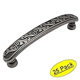 Cosmas ® 4298 WN風化ニッケル花柄キャビネットハードウェアハンドルプル – 3 – 3 / 4 "インチ( 96 mm )穴中心 – 25パック