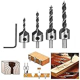 SILIVN 皿ドリルビット 木工用 穴あけ 面取りカッター 六角レンチ付き 皿錐 下穴 座ぐりドリル ４本セット