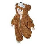 クリスマス ハロウィン ロンパース クマ アニマル 着ぐるみ ベビー＆キッズ用コスチューム ブラウン80cm