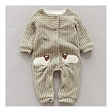 服　ファッション　ベビー　綿羊　カバーオール　新生児服　連体着　グレー　80cm