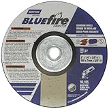 Norton Blue Fire Plus Fast Cut Depressed Center Abrasive Wheel, Type 27, Zirconia Alumina and Alumin