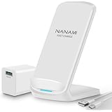 NANAMI ワイヤレス急速充電器 (QC3.0 急速充電器付き) 置くだけ充電器 セット 7.5W/10W/15W iPhone 15/14/13/12シリーズ/SE第二世代/11(Pro)/XR/Xs(Max)/X/8(Plus) Galaxy 