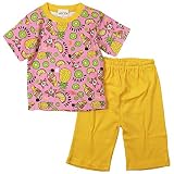 《定番》EIGHT CLUB(エイトクラブ)フライス半袖Tシャツ五分丈パンツトロピカル柄パジャマ 100cm/ピンク NO.EI-162804