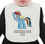 Rainbow Dash Chicks ネクタイを有する有機ビブ Medium