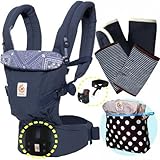 エルゴベビー アダプト ネイビーバンダナ ADAPT 抱っこ紐 【日本正規品2年間保証-SG認定】ベビーウエストベルト＋パッド２個+収納ポーチ