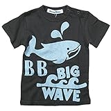 《初夏盛夏対応》 BateauBleue(バトーブルー) 天竺BIG WAVE半袖Tシャツ 95cm/Ca NO.AH-1751302