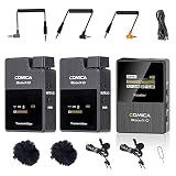 Comica BoomX-D D2 ワイヤレスカメラマイク ビデオ録音用 外付けマイクセット 2.4G無線 2台送信機・1台受信機セット 内部/MICサポート 低レイテンシ 音声モニタリング