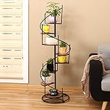 LXLA- 回転可能なアイロンフラワーポットスタンドフロアスタンディングマルチレイヤーポット付きプラントラックバルコニーパーラープランターディスフラリーシェルフインテリアコンチネンタル (サイズ さい