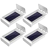 [2nd Generation] LE 4 Pack Solar Powered 16 LED Outdoor Motion Sensor Light, Waterproof Wireless Nig