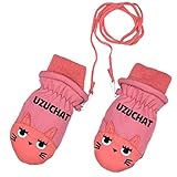 アスナロ（グローブ） UZUCHAT スノーミトン ベビー 女の子 手袋 防寒 紐付 グローブ1-2才 ピンク