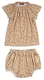 Milkbarn竹Short Sleeve Peasantドレスwith Bloomer "フローラル"ローズ12 – 18ヶ月