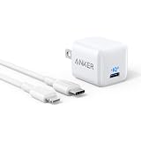 Anker PowerPort III Nano 20W with USB-C & ライトニング ケーブル (PD 充電器 20W USB-C 超小型急速充電器)【PSE技術基準適合 / PowerIQ 3.0 (Gen2)搭載】 iPhone 12