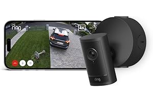 【New】Ring Outdoor Cam Pro PoE (リング アウトドアカム プロ PoEモデル) | 高画質・広角の4Kビデオ屋外防犯カメラ | 10倍ズーム・モーション検知搭載 | Ring Home プラン30日間無料体験付き - ブラ