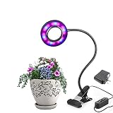 TCD Tech 植物育成LEDライト USB/グリップ型 ガチョウの頚造形クリップ ライト LED水耕栽培ランプクリップライト フレキシブルアーム で長寿命で明るい照明 室内でも植物がすくすく育つ赤