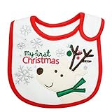 Lovely Xmas Version Baby Cotton Drool Bibs with Snaps for Babies and Toddlers (Reindeer) by AngelGif