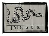 12X18 12X18 Join Or Die White Sleeve Flag Boat Car Garden [並行輸入品]
