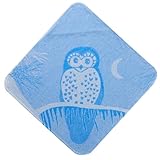 Breganwood Organics Baby & Toddler Hooded Towel, Blue Owl Prairie Collection by Breganwood Organics