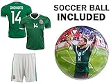 メキシコJersey Youth Chicharito # 14子供サッカージャージー+短パン+ボールサイズ5メキシコChicharito 14 Futbol Boys YM 8-10 years グ