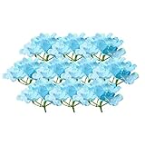 Fenteer 10本全18種　シルクの花　フラワーヘッド　結婚式　インテリア飾り　ホーム飾り　ウェディング　造花　花芸用品　アジサイ　 - ブルー, 説明したように